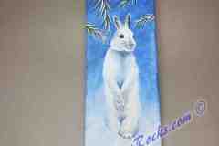 Standing Snow Hare on canvas